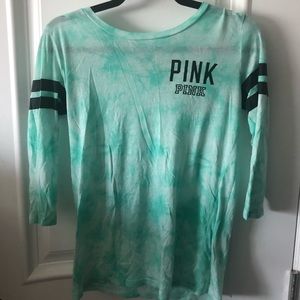 VS PINK 3/4 Sleeve Tie Dye Shirt